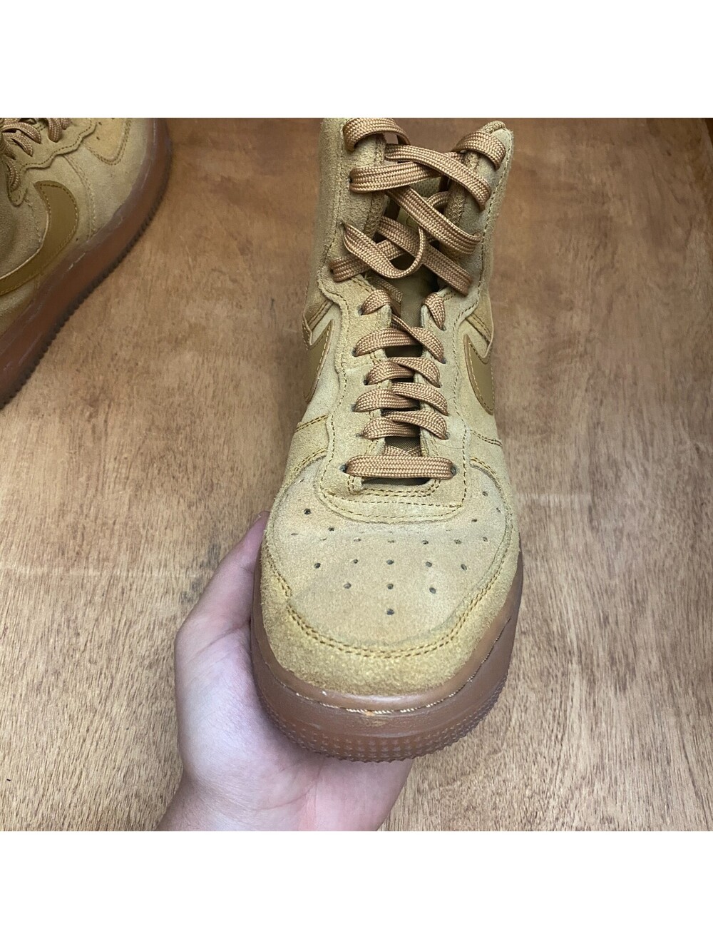 Nike Air Force 1 High LV8 Shoes Youth Sz 6.5 Y Wheat Tan Suede Gum CK0262-700 - Picture 15 of 15
